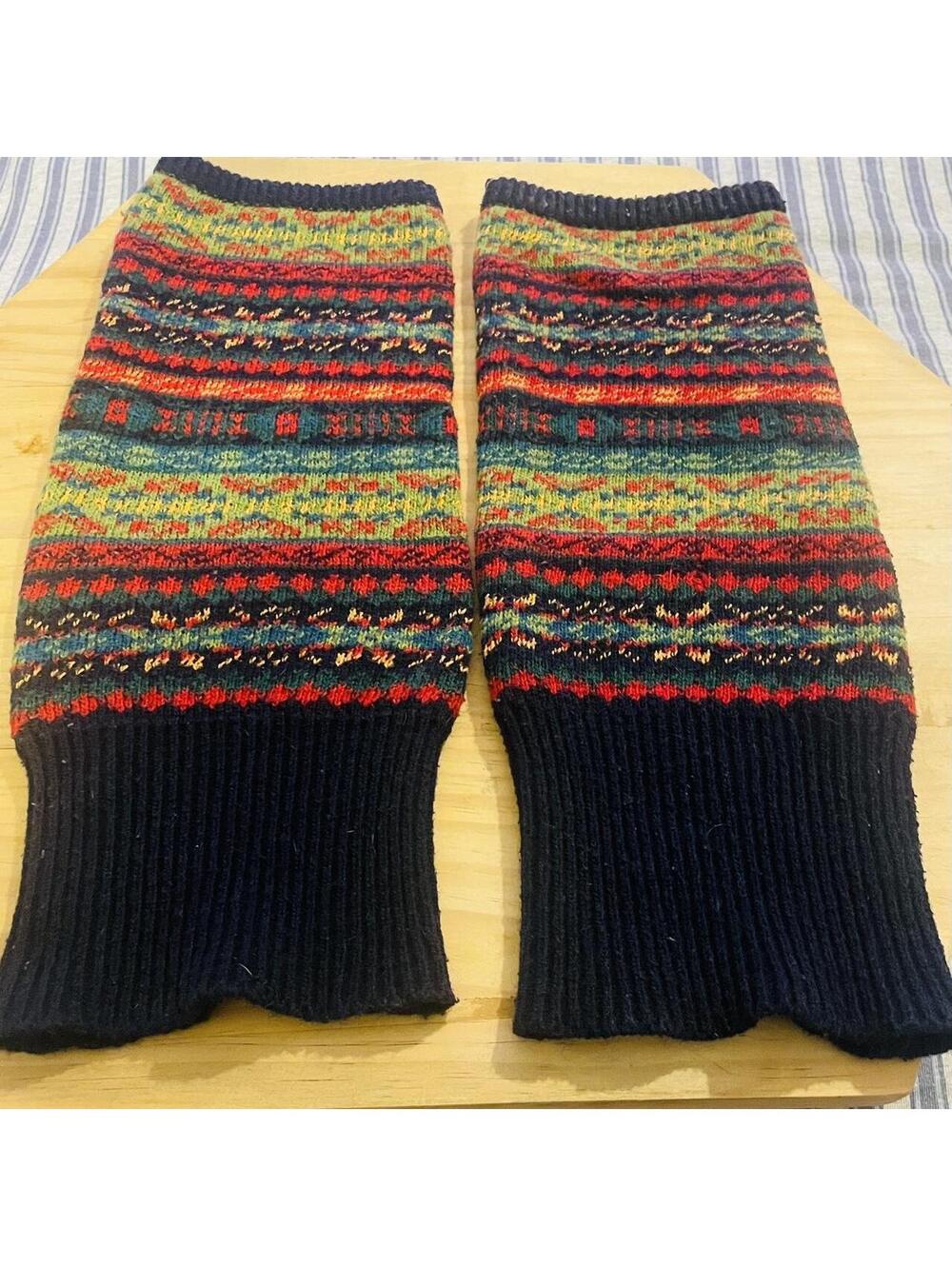 Vintage Leg Warmers. Vibrant multi-coloured leg warmers 17 inches in length
